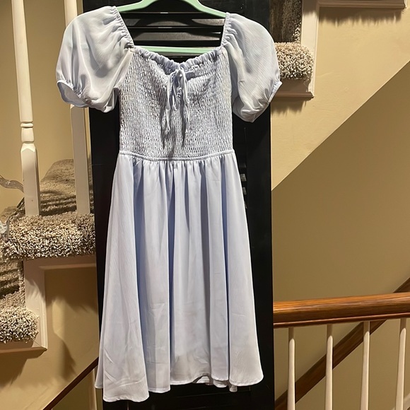 Byinns Women's Dress Smocked Sundress Puff Short Sleeve Drawstring Dress XS - Picture 3 of 7